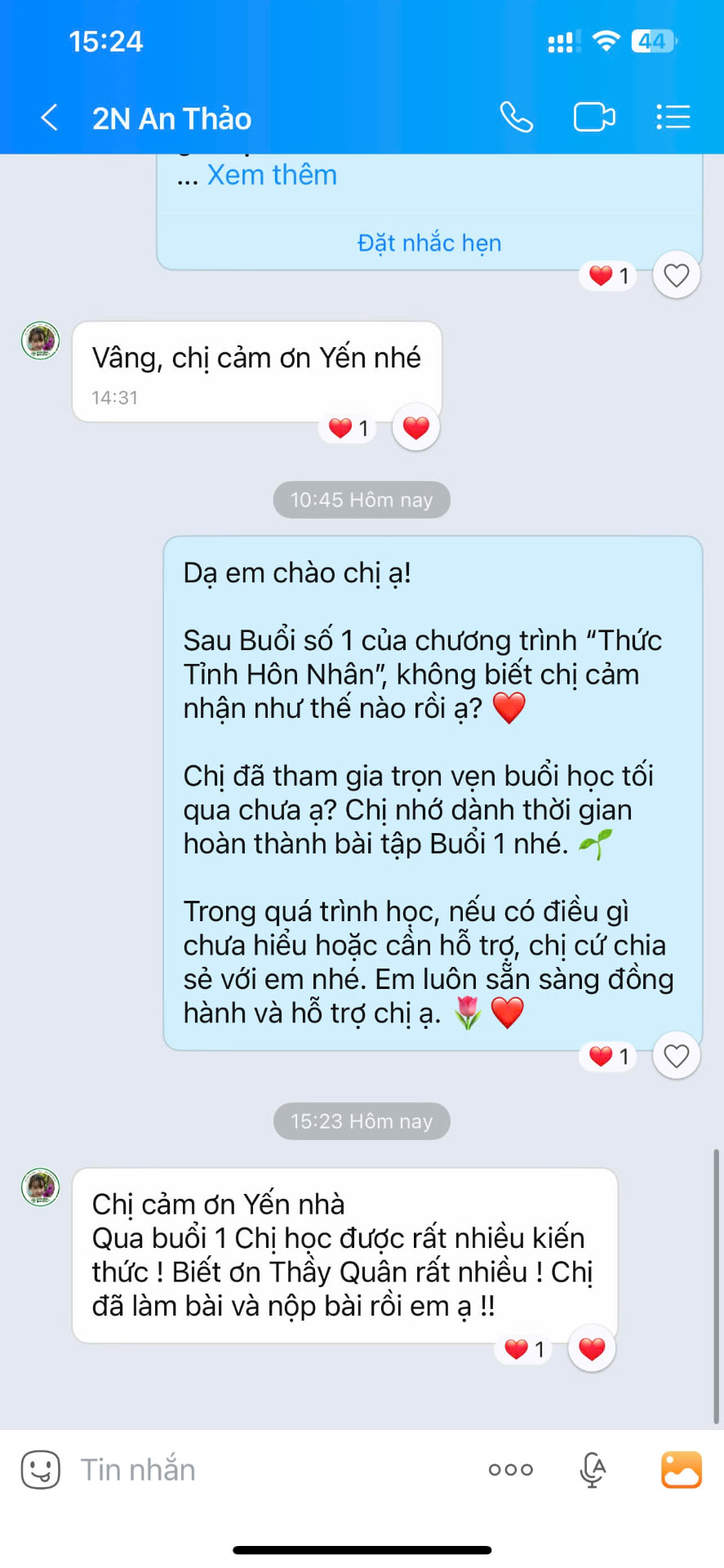 Cảm nhận gốc của học viên khoá 2 ngày Thức tỉnh Hôn nhân 8