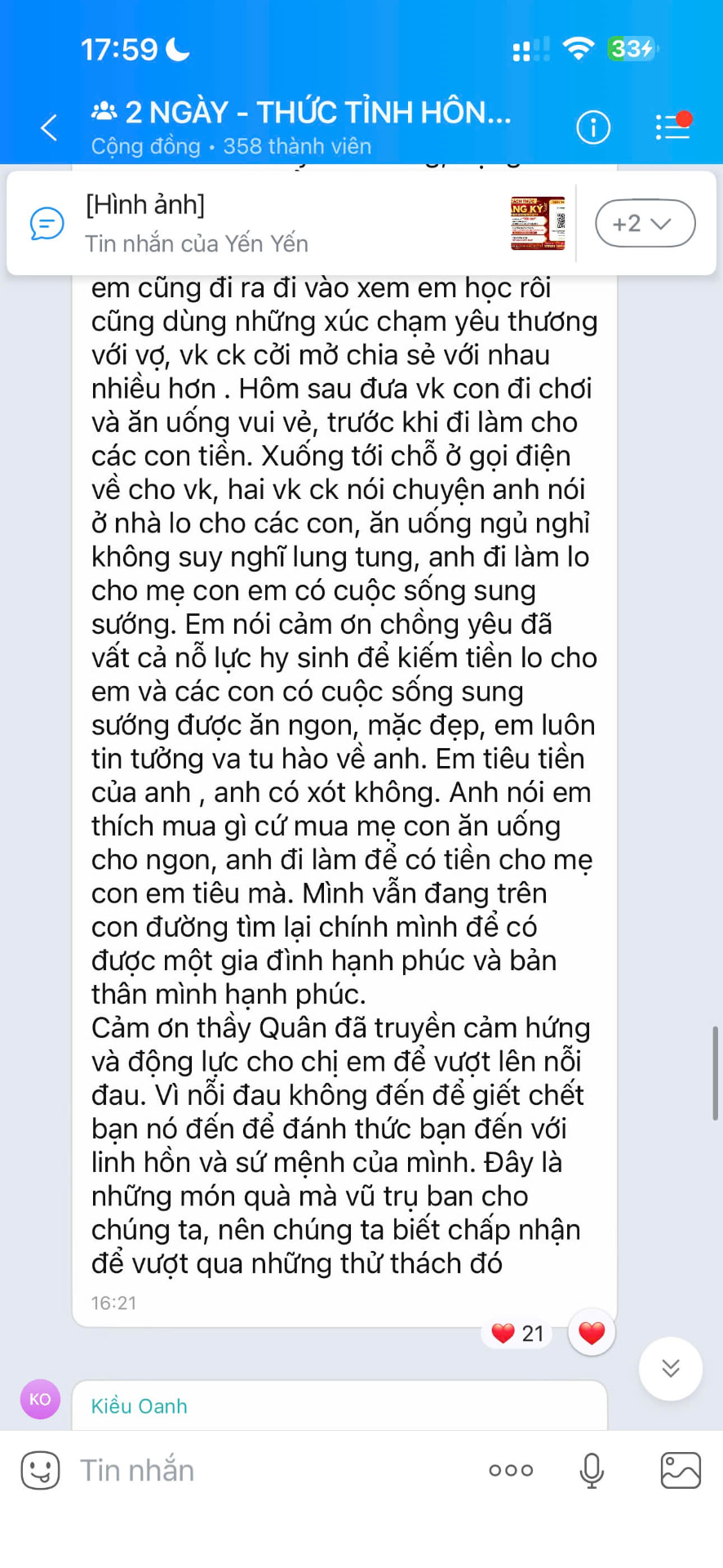 Cảm nhận gốc của học viên khoá 2 ngày Thức tỉnh Hôn nhân 5